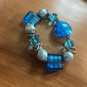 Blue Glass beaded bracelet
